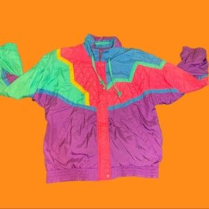color-block 80’s windbreaker